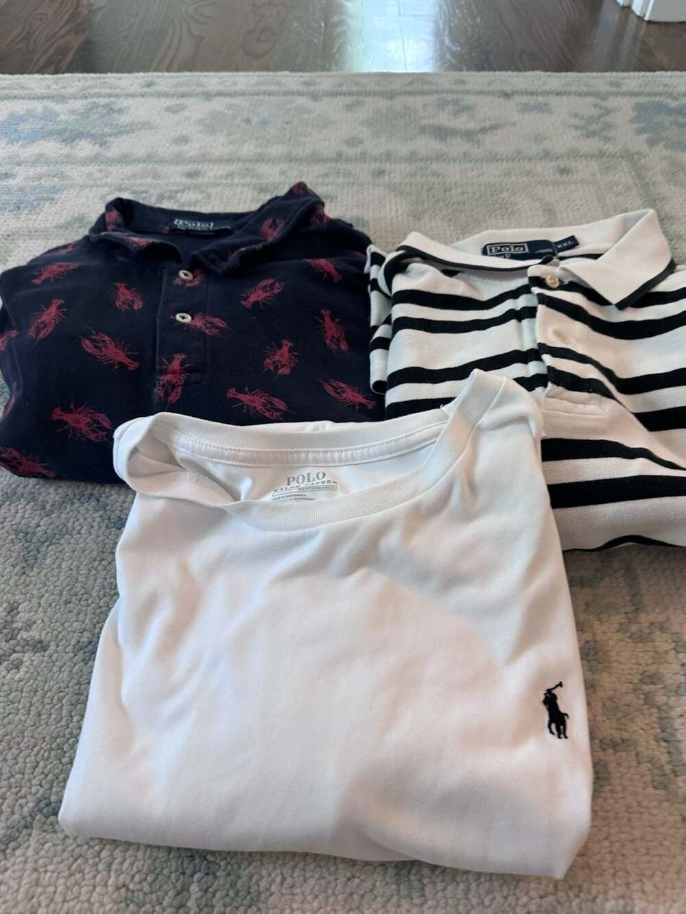 XXL Polo Ralph Lauren Men's Performance White T-Shirt + Polos 3 shirt bundle